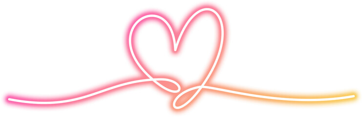 Neon Doodle Heart Divider Line