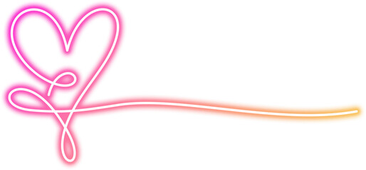 Neon Doodle Heart Divider Line