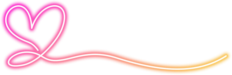 Neon Doodle Heart Divider Line