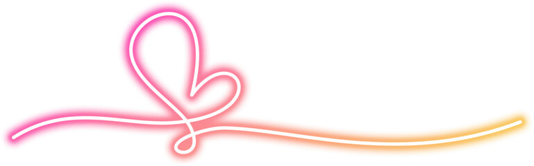 Neon Doodle Heart Divider Line