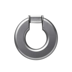 Brushed Metal Circular Door Pull Featuring Recessed Rectangular Top for Modern Interiors