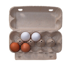 Raw Chicken Eggs Isolated on White Background. File with Clipping Path.