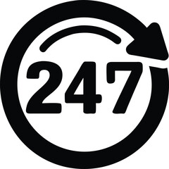 24/7 service availability icon