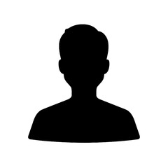 Human silhouette in profile view against a simple background  
