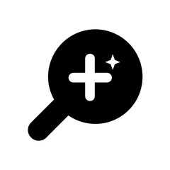 Fototapeta premium Magnifying glass with plus sign symbolizing search and enhancement 