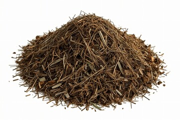 Dried herb pile, studio shot, white background, herbal tea ingredient