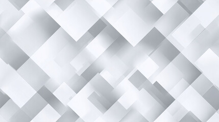 Abstract White and Gray Geometric Background with Overlapping Squares and Rectangles, Modern Minimalist Design