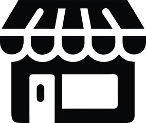 Shop icon symbol black and white illustration