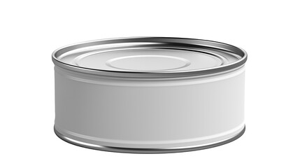 Isolated blank food can isolated on transparent background for mockup design