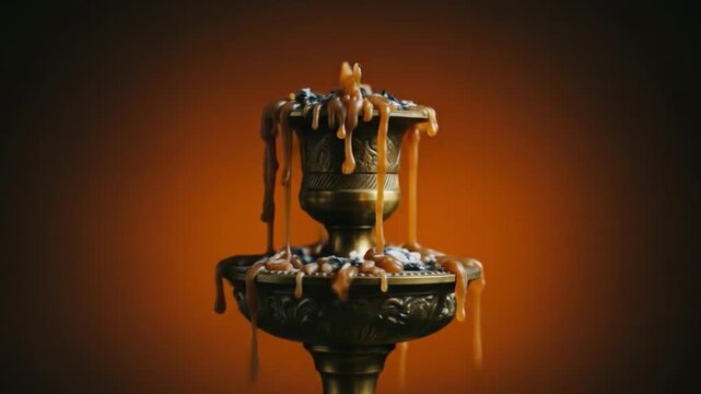 Dripping caramel atop an antique candelabra