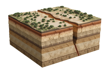 Fault Line Cross Section Desert Landscape