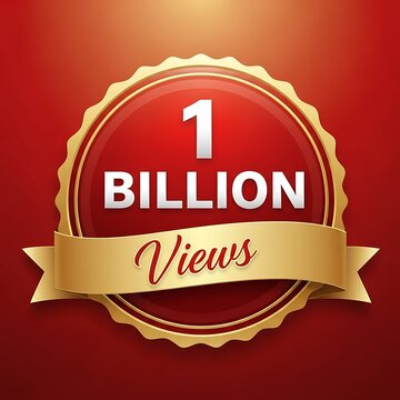 1 billion views achievement award badge
