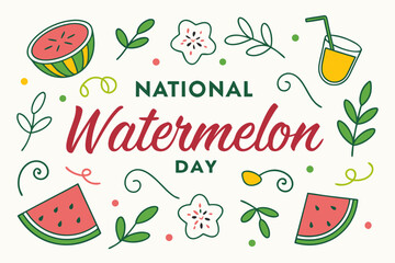 NATIONAL WATERMELON DAY vector illustration