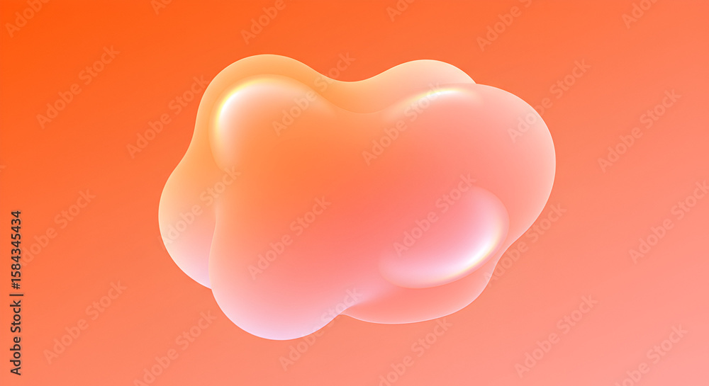 Aufkleber abstract illustration with a flowing fluid shape and smooth color gradient