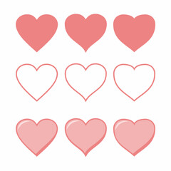 Set of different shapes of heart