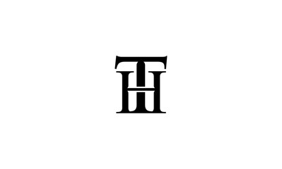 TH initial letters, monogram logo