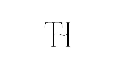 Fototapeta premium TH initial letters, monogram logo