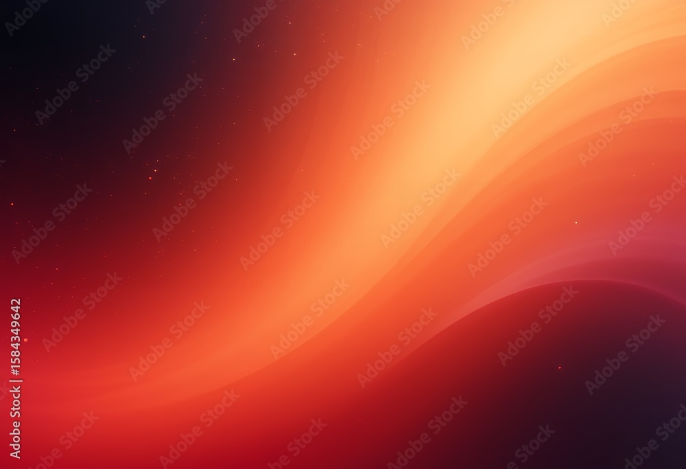 Poster abstract flowing waves of warm vibrant colors blending smoothly in a dynamic gradient background