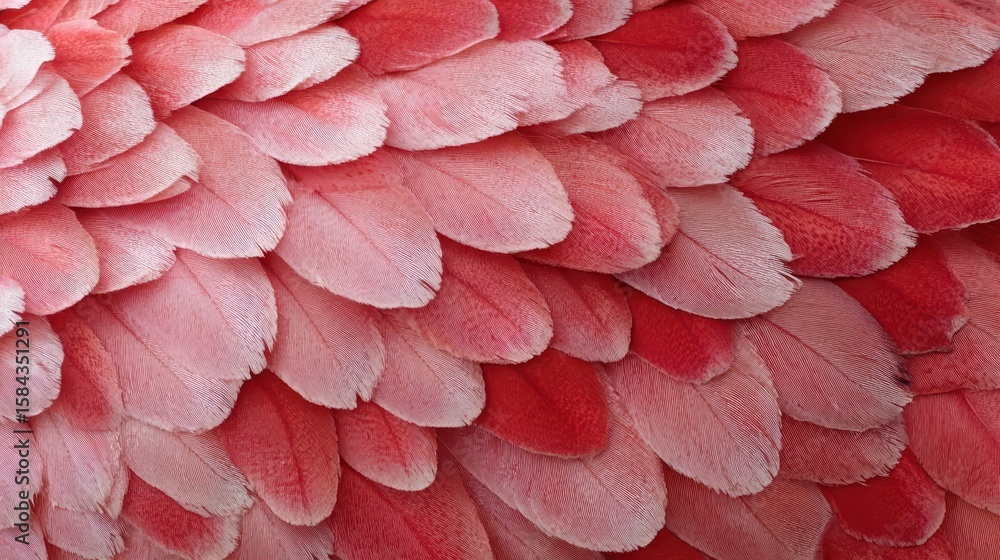 Poster close-up view of many overlapping pink feathers.