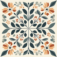 Seamless tile patterns combining cultural, modern, and botanical inspirations for commercial vector.