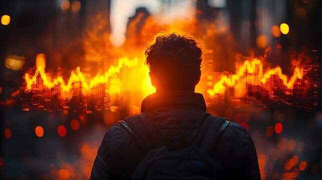 Businessman facing financial instability due to climate crisis