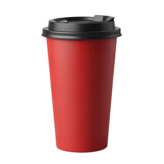 Red Disposable Coffee Cup with Black Snap Lid for On The Go Beverage Enjoyment