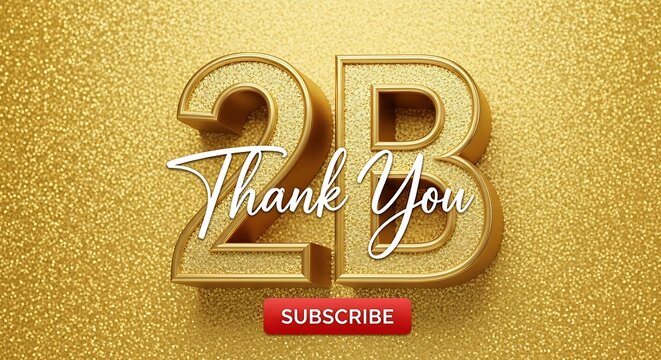 Golden 2b thank you with sparkling background
