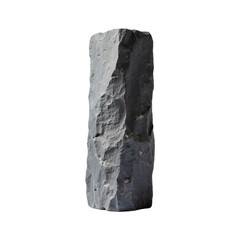 Rough Dark Stone Block Standing Vertically with Textured Surface
