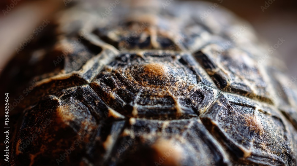 Poster close-up view of a turtle shell's intricate texture.