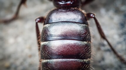 Close-up view of an insect's segmented body.