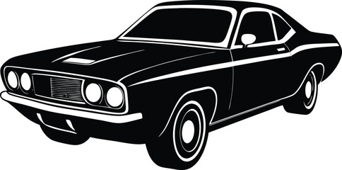 Detroit iron heritage - Twin-scoop rallye hood vector, EPS JPEG PNG