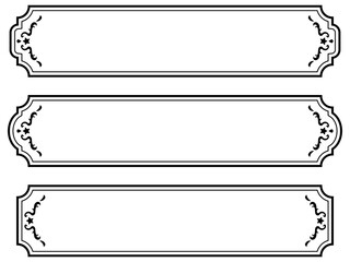 アンティーク/フレーム/タイトル/セット/ブラック/イラスト/素材