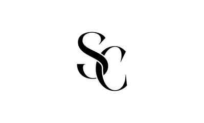 SC initial letters, monogram logo