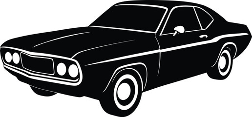 Vintage E-body outline - Retro high-performance coupe design, EPS JPEG PNG
