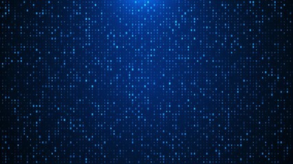 4K abstract falling blue digital number text matrix style on black background animation. Advance metaverse, hi-tech digital data telemetry with encrypted numbers, display dynamic background 3D - Powered by Adobe