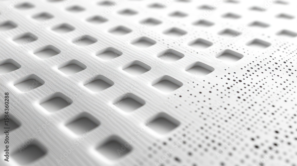 Poster abstract pattern of white squares and dots. 3d surface texture. possible use for background design