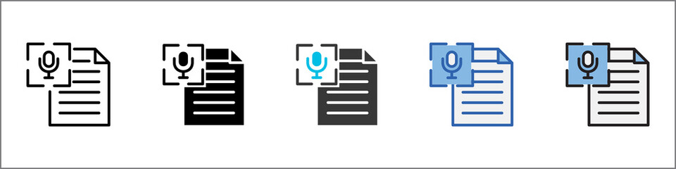 Automatic Speech Recognition Icon Pack Multistyle Illustration