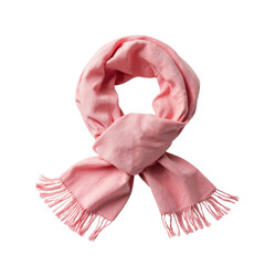 Soft Pink Scarf Displayed with Fringed Edges Highlighting Cozy Texture