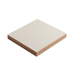 Square Off White Plywood Sheet Displayed with Beige Veneer Edges for Construction and Interior Design