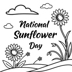 NATIONAL SUNFLOWER DAY vector illustration