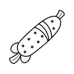 Sausage food line icon vector illustration.
