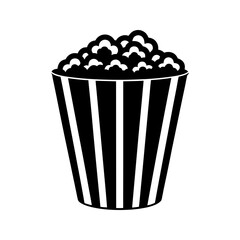 Popcorn bucket icon. Cinema snack vector graphic.
