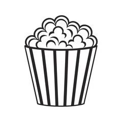 Popcorn bucket icon. Cinema snack vector graphic.
