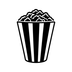 Popcorn bucket icon. Cinema snack vector graphic.
