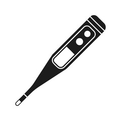 Digital thermometer icon. Medical temperature device.
