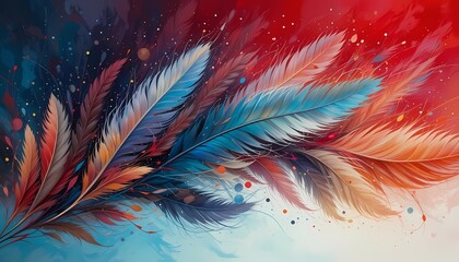 Vibrant Feather Art – High-Quality Background Wallpaper