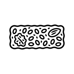 Healthy seed and nut bar illustration. Vector snack food design on a transparent background
