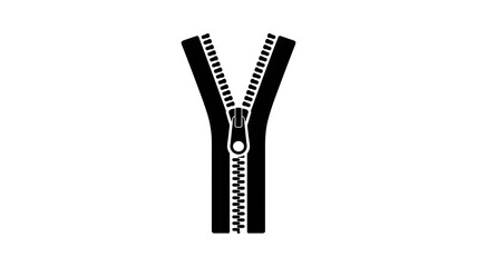Black zipper illustration. Vector zip element design isolated on a transparent background
