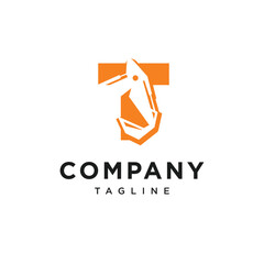 Letter T Excavator Logo Icon Vector