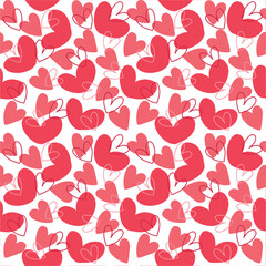 Hearts seamless pattern vector design. Valentine's Day hand drawn background. 